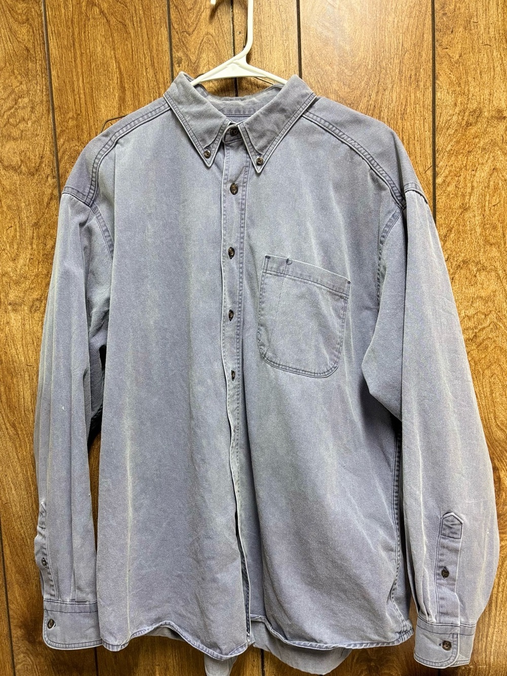 VINTAGE Woolrich Denim Shirt Mens XL Made in USA Long Sleeve 100% Cotton
